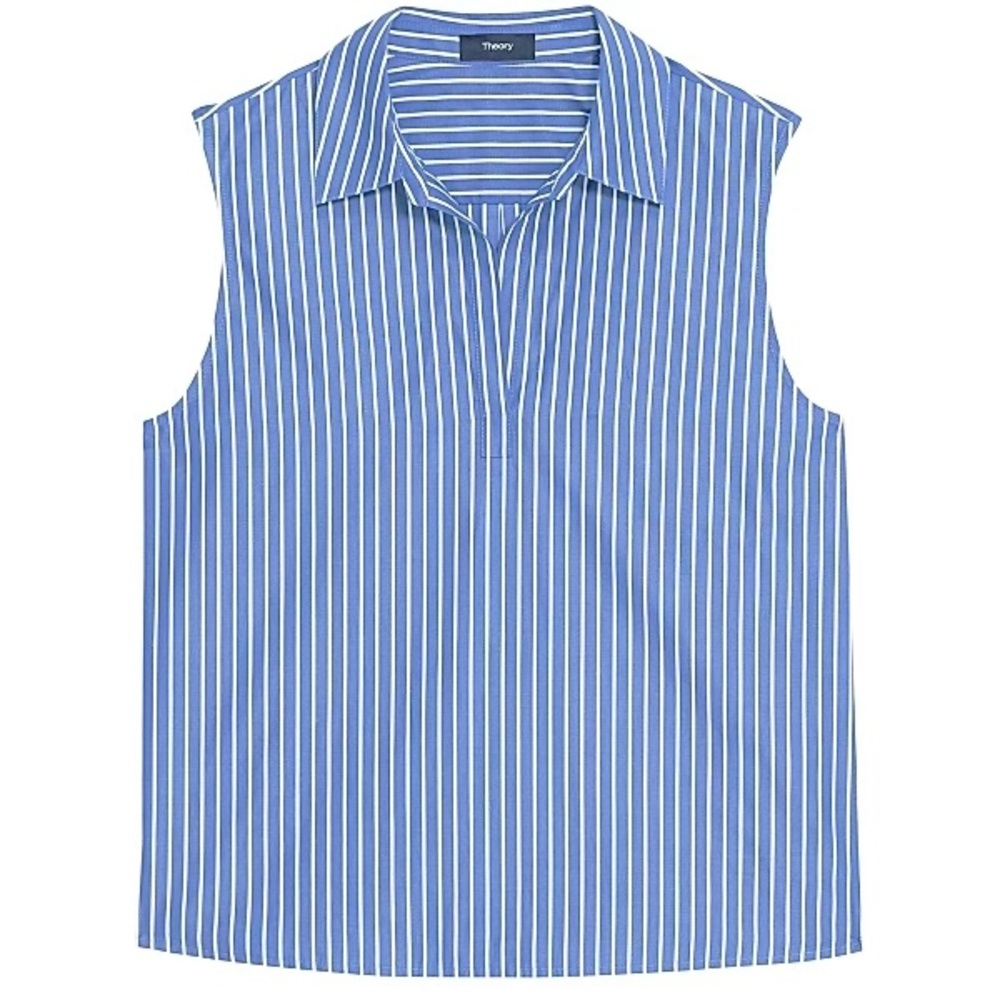 Theory Striped Sleeveless Blouse